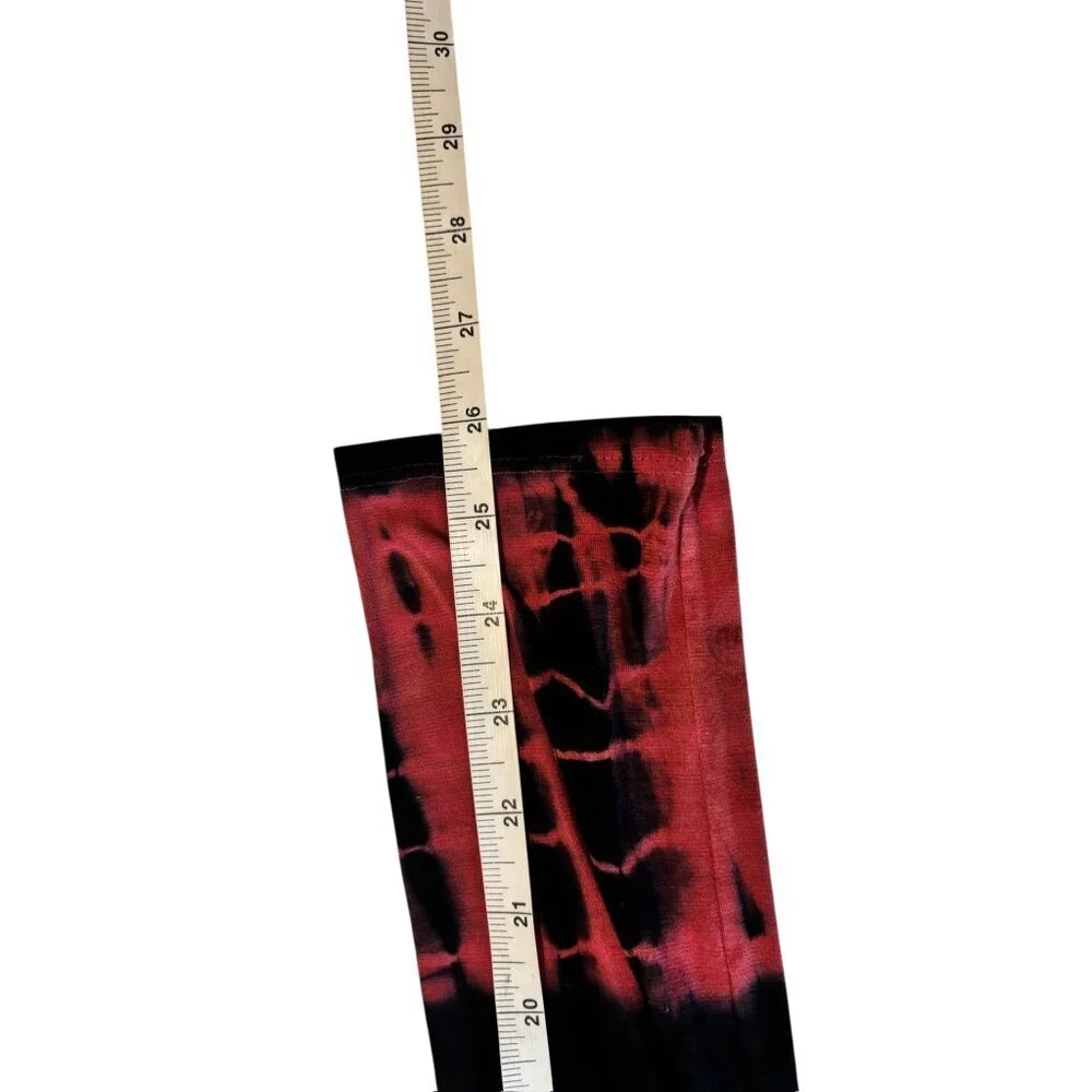 Chatoyant Women's Black long-sleeve Dress with Pink Tie-dye Detailing